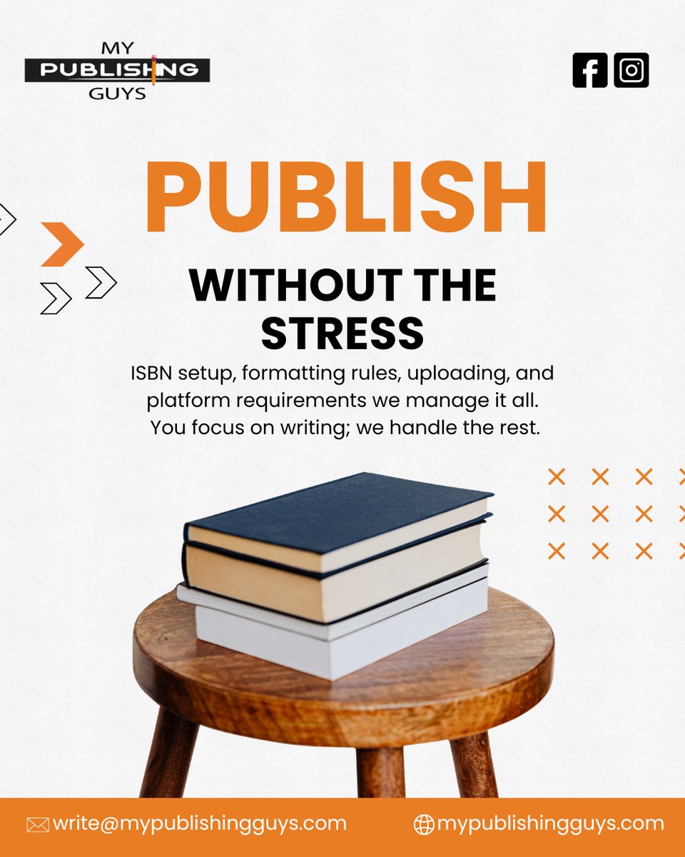 GuysMy77764's tweet photo. Publish without the stress. We handle ISBN setup, formatting, uploading, and platform requirements—so you can focus on writing.

#BookPublishing #SelfPublishing #AuthorSupport #StressFreePublishing https://t.co/8nX9YHhEo6