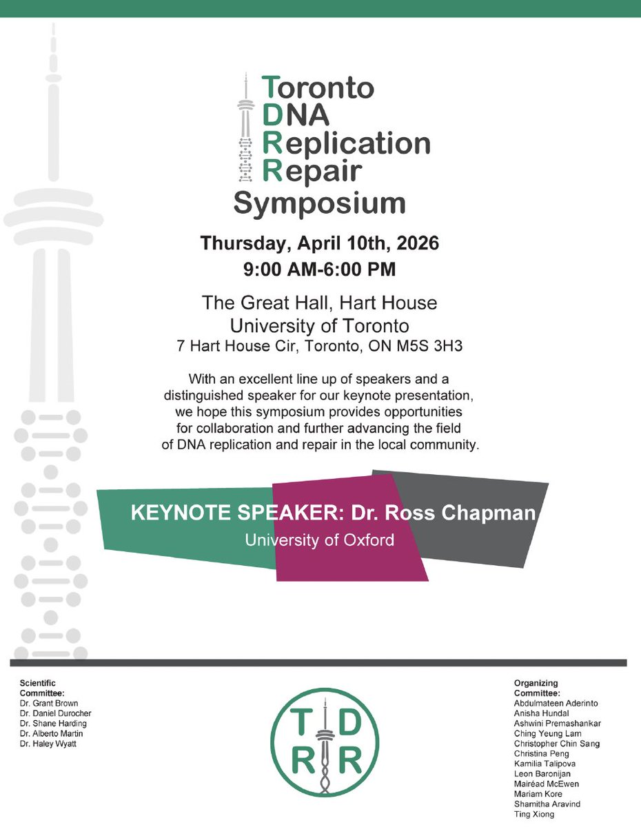 TDRR - Toronto DNA Replication & Repair Symposium tweet media