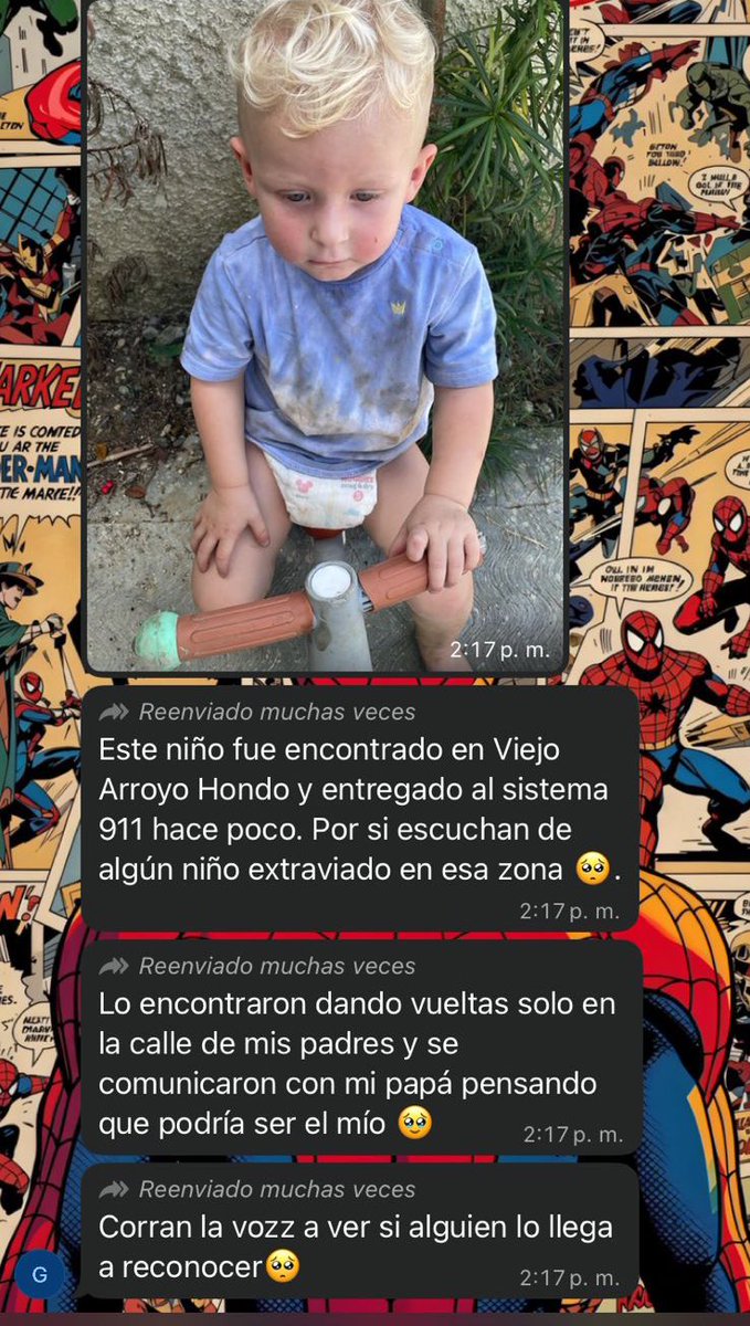 Están buscando los padres de ese niño. Denle RT. 🫂