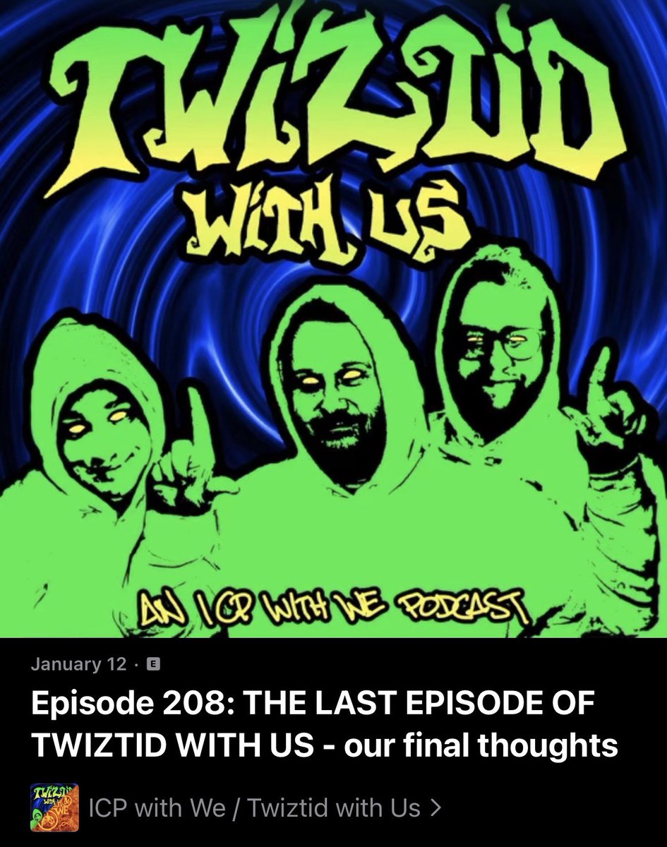 icpwwe's tweet photo. The final episode of Twiztid With Us is available everywhere now!

Tune in to hear our overall thoughts on Twiztid, this show, our journey and our future! https://t.co/jPtjIllY0f