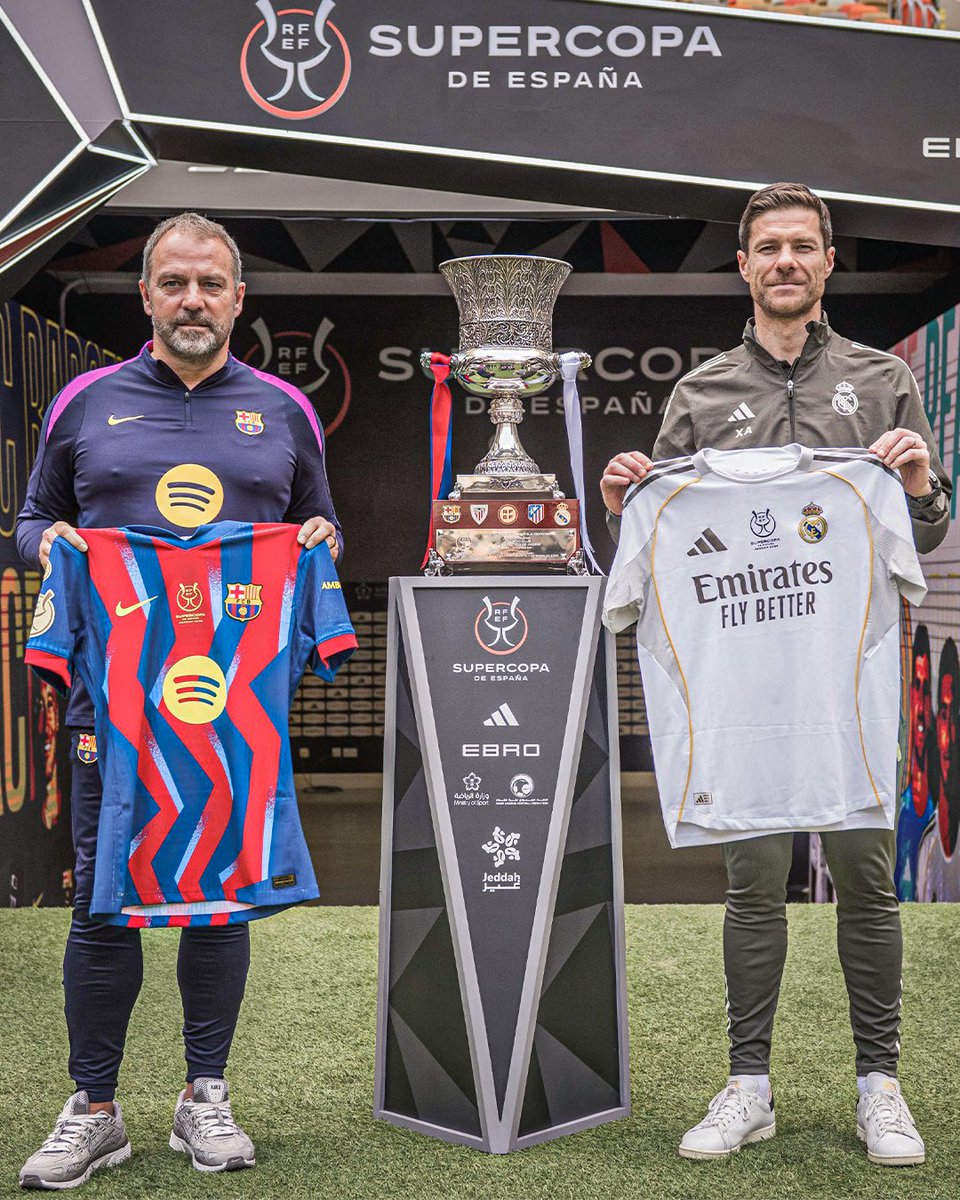 ESPNFC's tweet image. Hansi Flick against two former Real Madrid managers 😳