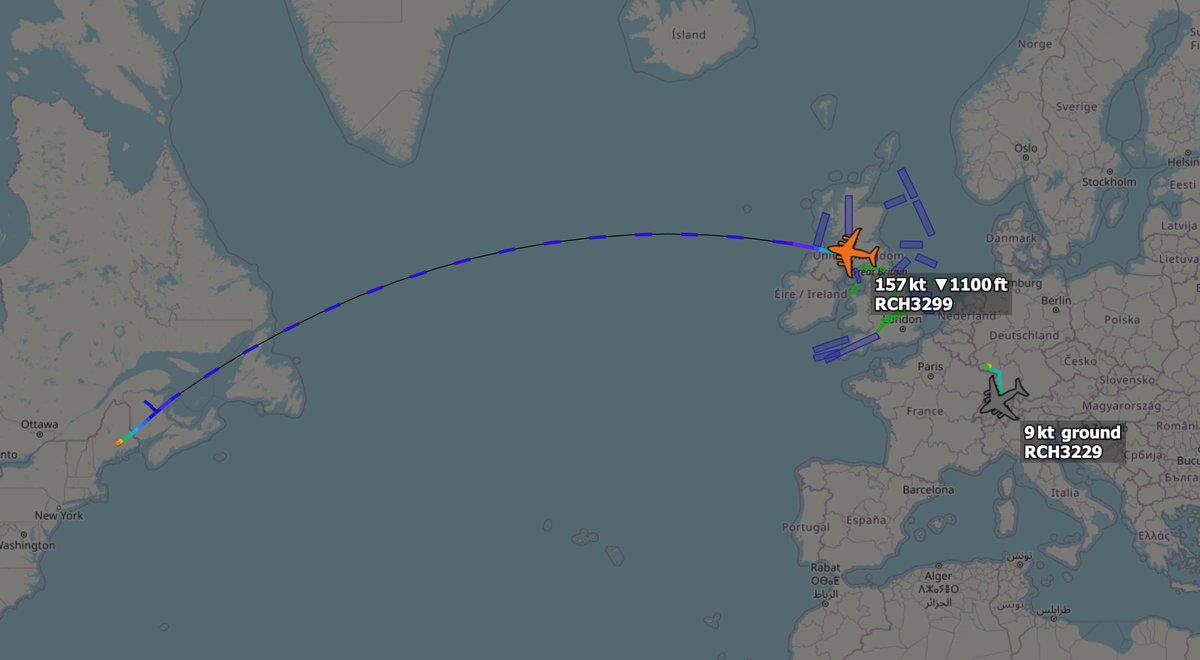 ArmchairAdml's tweet photo. #USAF United States Air Force - POTUS Davos 2026 Visit
January 12, 18:00

Boeing C-17A Globemaster III 3x
#AE145A 06-6156 - REACH 3229 (Ramstein)
#AE145F 06-6161 - REACH 3299 (Bangor AFB)
#AE1461 06-6163 - REACH 4585 (Camp Springs)

U.S. President Donald Trump is scheduled to visit the World Economic Forum 2026 in Davos later this month. I will update this list either daily, or every 2-3 movements.

Thank you for your attention to this matter! ARMCHAIR ADMIRAL 😉

Photos: @havoc_aviation