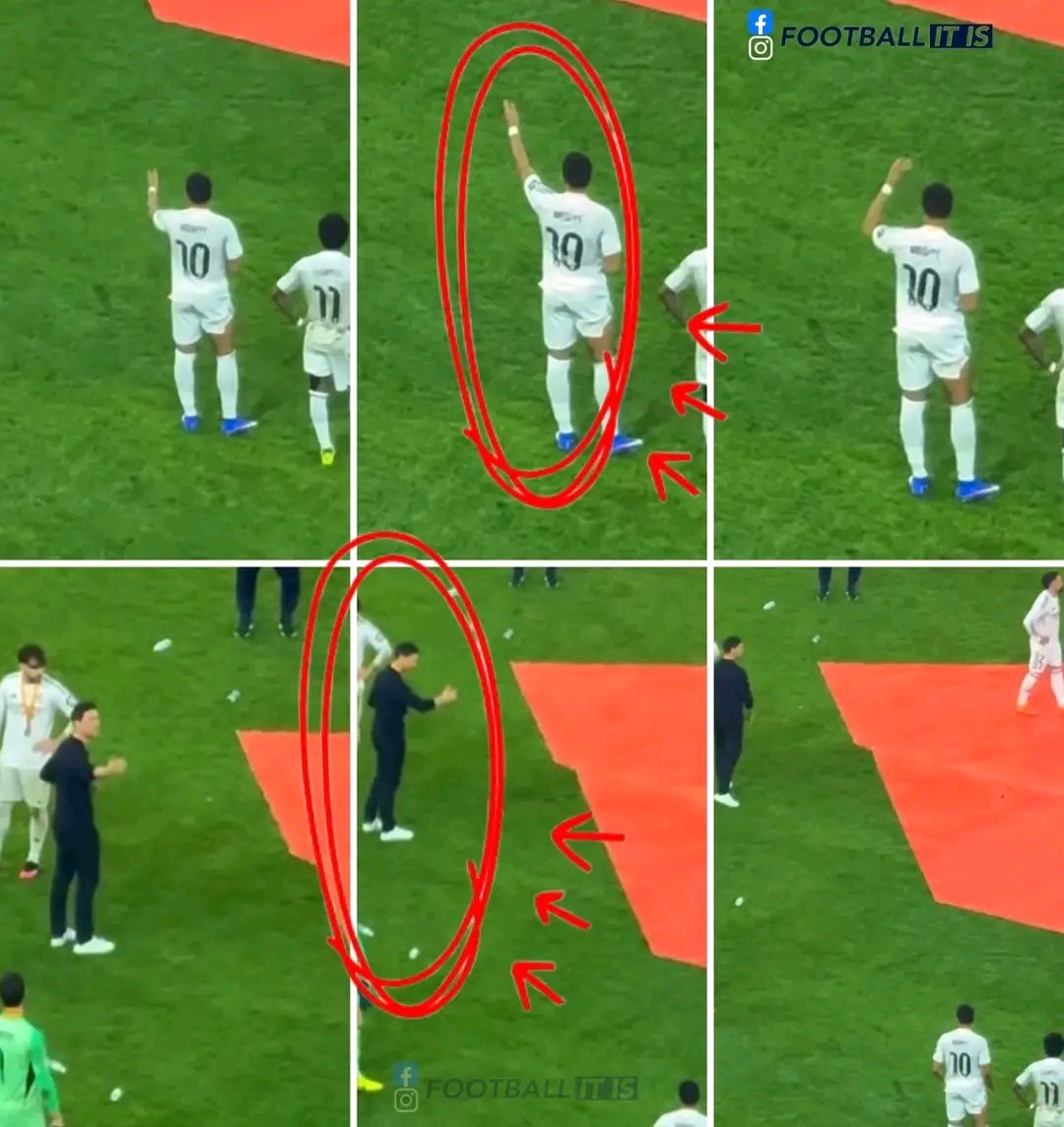 admirable_maik's tweet photo. @MadridXtra @pepealvarezzz 📸: Last night after Madrid loss to Barca, Alonso was forming players to give Barca a champions' guard of honour, on the other hand Mbappe  insisted and told players not to form.

Today Xabi and Madrid parted ways. https://t.co/rian0tc5k3