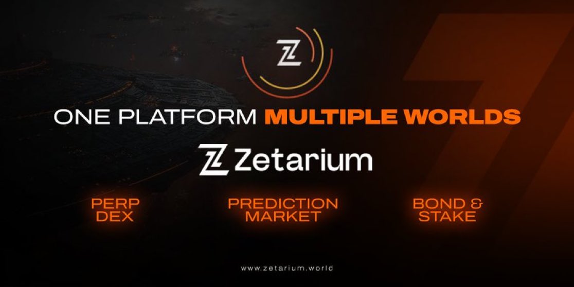 One Platform Multiple Worlds

#Zetarium is building a unified #DeFi ecosystem where multiple products come together in a single experience.

• Perp DEX
• Prediction Market
• Bonds &amp; Stake

Designed for users who value transparency, on-chain infrastructure, and long-term vision