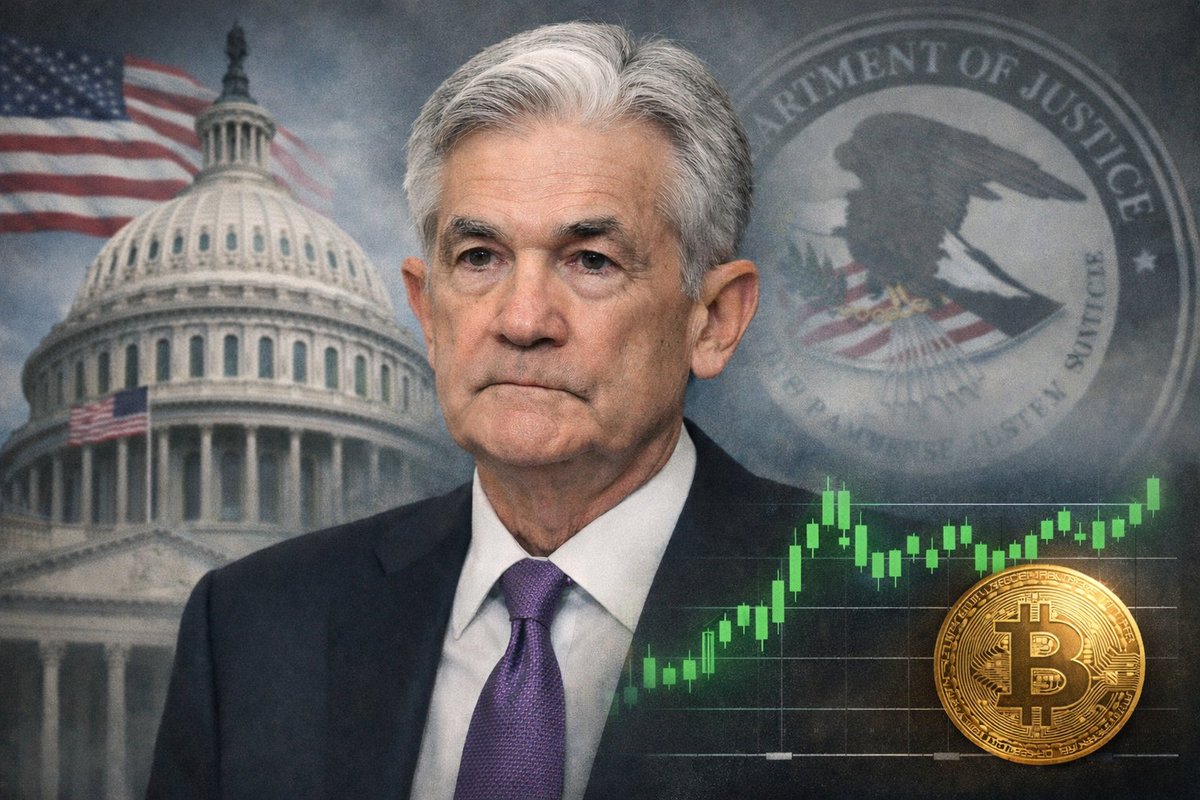 cryptoismoving's tweet photo. Senate Banking members say they do not believe Jerome Powell is a criminal, despite a DOJ review.

Bitcoin saw a brief spike on Fed uncertainty. https://t.co/qZB7r5tVaK