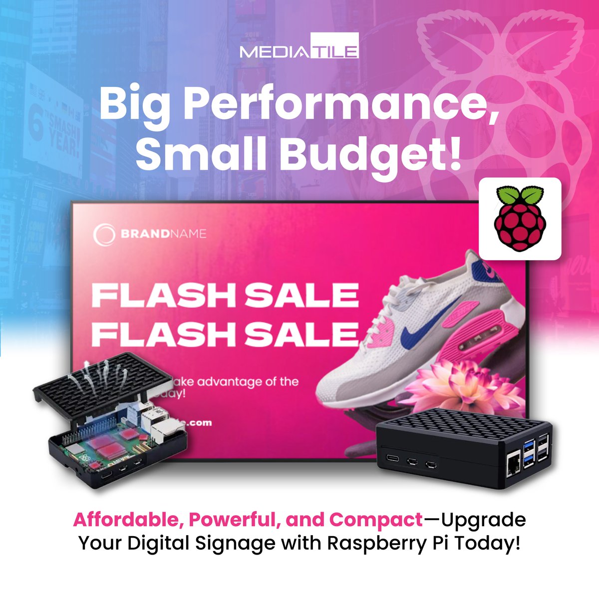 MediaTile's tweet photo. Give your digital signage a powerful upgrade with our Raspberry Pi media players. It is high-end performance without the high-end price tag.

Small size, big performance, zero stress.

Level up your hardware here: 👇 https://t.co/UZPj6WaXJJ https://t.co/xWdUlRD9KE