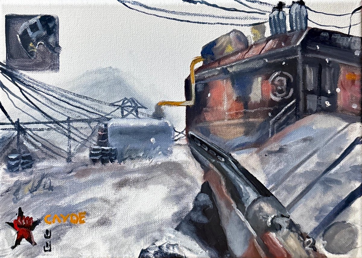 caydeplanet's tweet image. I made an oil painting of Summit from Call of Duty, Black ops 1