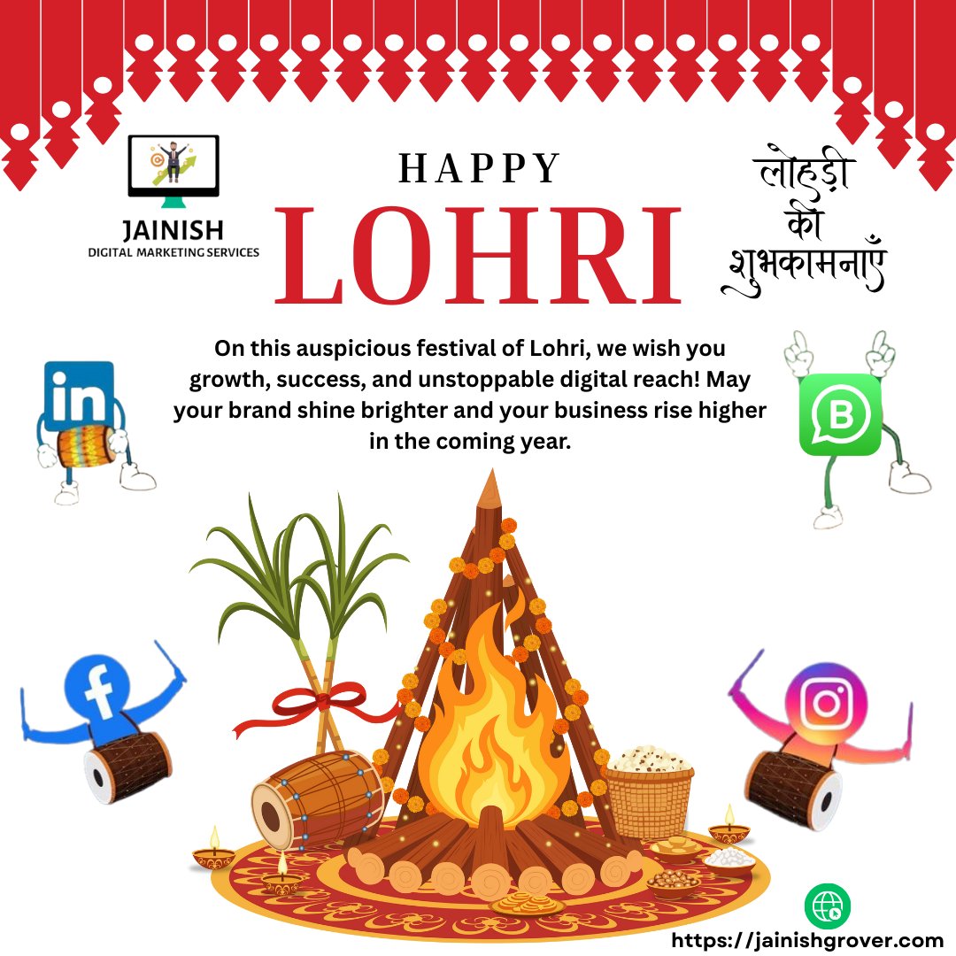 GroverJainish's tweet photo. On this auspicious festival of Lohri, we wish you growth, success, and unstoppable digital reach! May your brand shine brighter and your business rise higher in the coming year.

Happy Lohri🔥

#happylohri #lohri #lohri2026 #lohricelebration #sankranti #india #pongal https://t.co/BEJcQISWO0