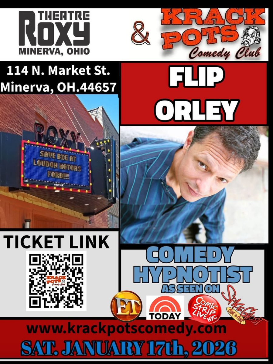 FlipOrley's tweet photo. Howdy F B

I haven't posted much lately due to our travel schedule. 
The show at The World Theatre in 
Kearney, NE   ( pronounced   "car knee" )
was wonderful. Everyone there could not have been nicer and the show was a lot of fun. 

Rene Bray and I are in Kentucky right now, on our way to Ohio. We are doing our show together - " Road Comics Adventures - public  LIVE on Friday in Wilmington, OH to raise money for PAWS humane society and Clinton County humane society. 

Finishing up on Saturday in Minerva, OH at 
The Roxy 
 Flip Orley - Live at Minerva's Roxy Theater 

and then heading home. 

We started out with decent weather, but as expected, it's starting to get cold and I think snow is on the way. 

Storm, the 75 lbs or less Road Comics Adventures Dog, has been amazing ( as usual ). She really turned out to be a great road dog ! 

Final note ( for this post ); We will be doing our podcast from Ohio on Tuesday 
7 pm ( est ) /  6 pm ( cst )  / 5 pm  ( MST )

You can watch live from
Facebook 
Road comics adventures - public
or 
René Bray

OR

https://t.co/aUDjeJJ53V