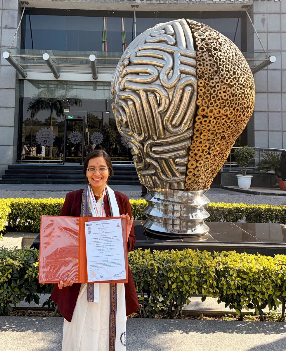 SmitaJNU's tweet photo. PhD journey complete!
Grateful to @amitabhmattoo Sir, CIPOD faculty members, family &amp; friends. Thankful for the insight, growth, &amp;wisdom gained along the way.
@JNU_official_50 
@ShashiTharoor 
@dpradhanbjp 
@VPIndia https://t.co/hO5jC4lhkB