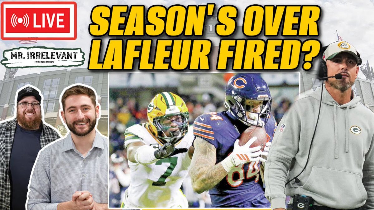 Monday's Mr Irrelevant is LIVE. Talking #Packers meltdown with <a href="/josh_dimaggio/">Josh</a>, <a href="/WillSommers2/">Will Sommers</a>, and <a href="/TheHunter_V/">Hunter Vaughn</a> 

youtube.com/watch?v=U-kHGv…