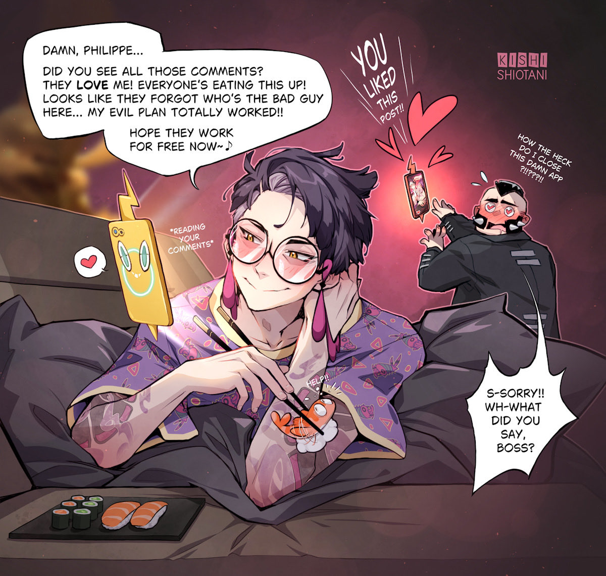 ボウズ店長 Don't forget who's the bad guy here! 🌚🐍💜 Corbeau x Philippe