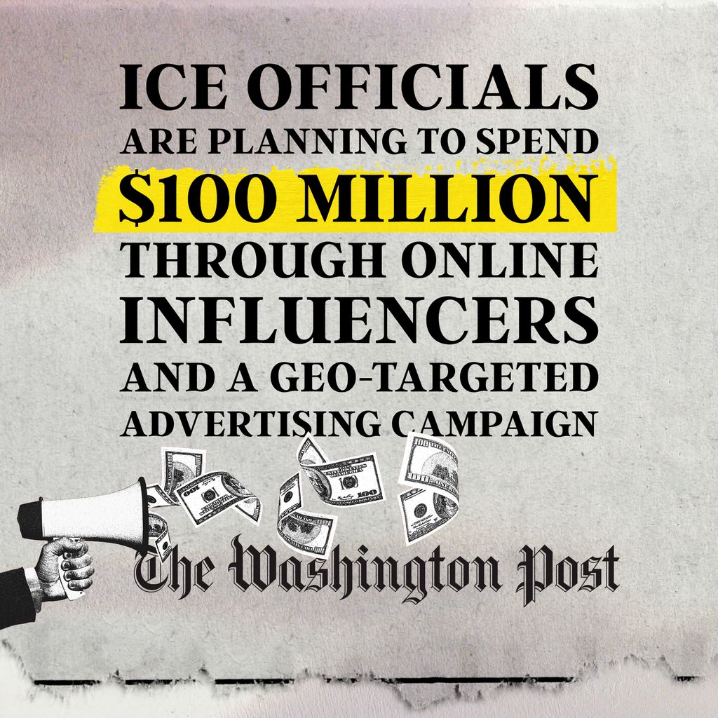 RepMarkPocan's tweet photo. ICE is planning to spend your hard earned tax dollars on a $100 MILLION digital propaganda campaign. Don't be swayed by this publicity stunt. https://t.co/eMVn3EDWXf