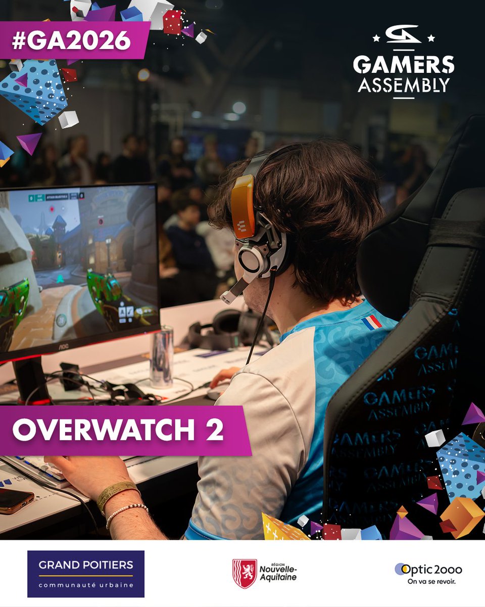 GamersAssembly's tweet photo. À quelques jours de l’ouverture de la billetterie, il est grand temps de vous annoncer les tournois de la #GA2026 🤩

On lance les hostilités avec un classique qui fait toujours autant de bruit : Overwatch 2 ! 💙

Prêts à entrer dans l’arène ? 🎮
https://t.co/xP0OBVlfat https://t.co/Oyd2XyRPAp