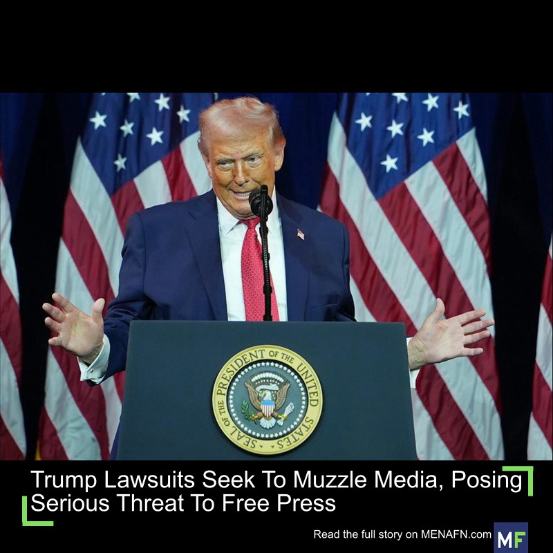 MENAFN's tweet image. Trump Lawsuits Seek To Muzzle Media, Posing Serious Threat To Free Press #Trump #Lawsuits #Seek #Muzzle #Media, #Posing #Serious #Threat #Free #Press #USA #Russia #Biden #Ukraine #War #Palestine #Gaza #Israel # dlvr.it/TQJSzL