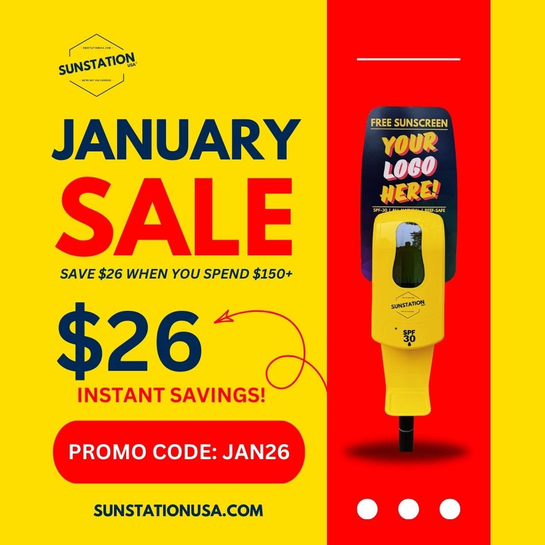 SunStationUSA's tweet photo. 🌞DON’T MISS OUT! - Save and additional $26 w/ #PromoCode: JAN26
https://t.co/1F8bARvUUE is your #1 resource for sunscreen dispensers! https://t.co/kOCY07RhDQ