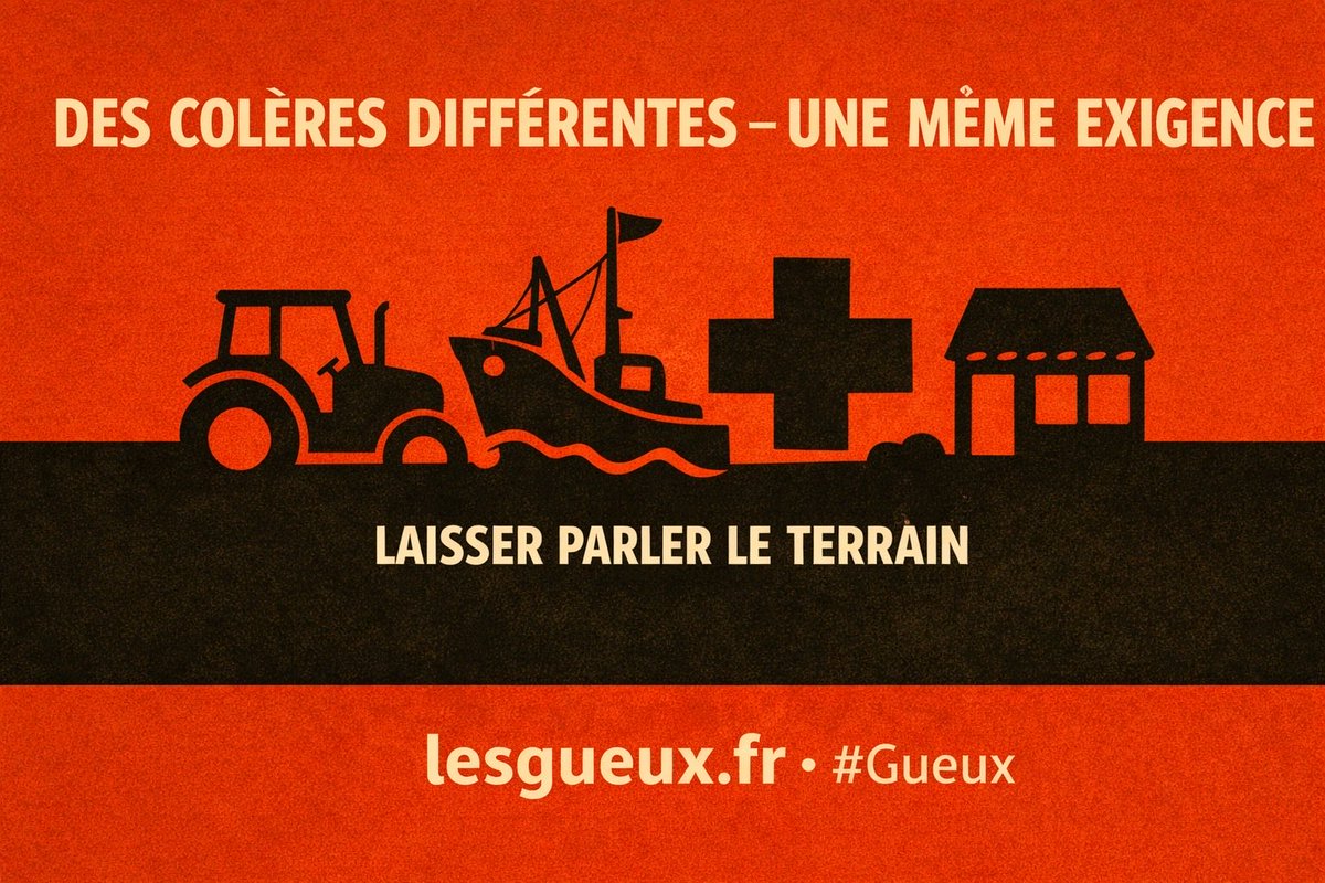 lesGueuxZFE's tweet image. Agriculteurs, pêcheurs, médecins libéraux, artisans, entrepreneurs…
Des colères diverses,
une même exigence 
👉🏻que les politiques publiques partent enfin du terrain.
Partout en France, les colères convergent.
Écoutez-les. Écoutez-nous. #Gueux
Lesgueux.fr
