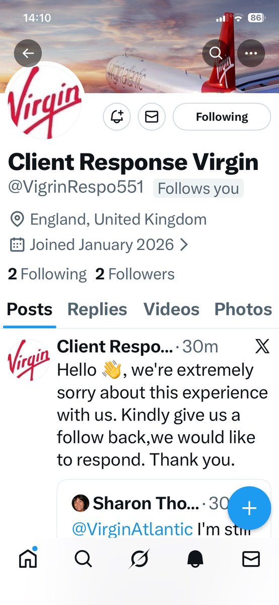 PerryRoles's tweet photo. @VirginAtlantic I have just been contacted someone claiming to be from  you can you advise please. https://t.co/QMlXBezEsB