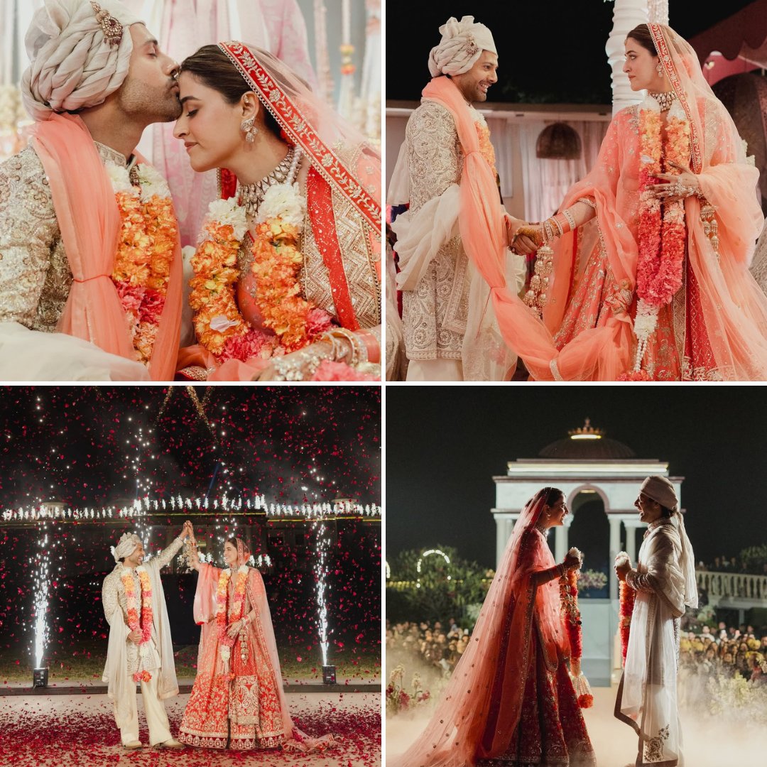MissMalini's tweet image. Pure fairytale vibes ✨ 💍

Nupur Sanon and Stebin Ben look like they’ve walked straight out of a dream with their stunning wedding looks,  romance, magic and all the feels. 😍🥹

#NupurSanon #StebinBen #MissMalini