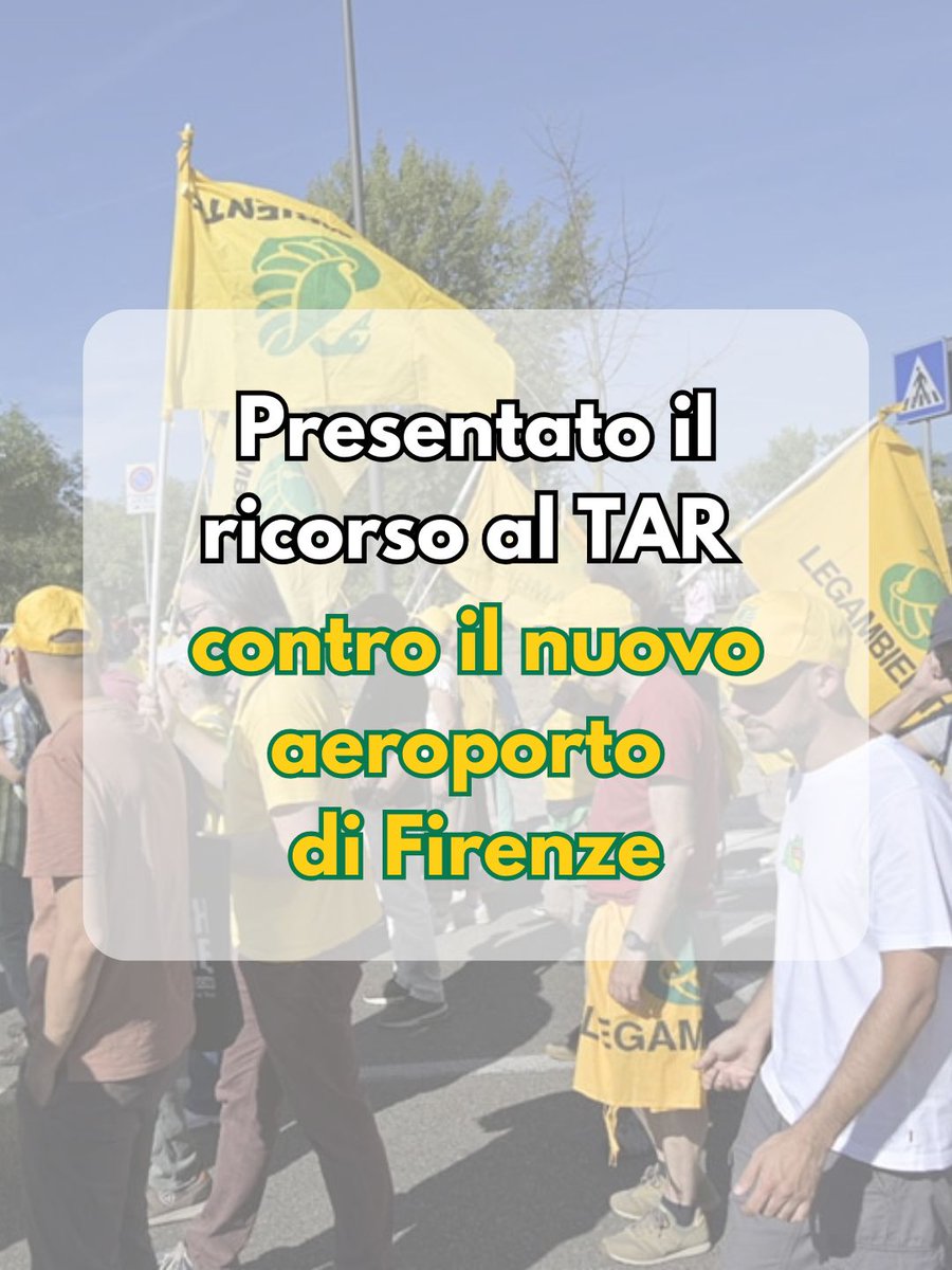 LegambienteTosc's tweet photo. Il 9/1/ 2026 sono stati notificati ai
Ministeri e alle Amministrazioni coinvolte quattro ricorsi per l’annullamento del Decreto con il quale è stata decretata la presunta compatibilità ambientale tra il progettato sviluppo aeroportuale e l’area del Parco
Agricolo della Piana✈️ https://t.co/0iphbLgcfi