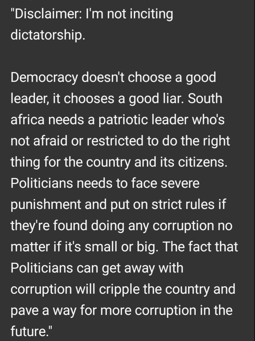 DPresidentofRSA's tweet photo. Exactly!!!!!

#General Mkhwanazi #SouthAfrica https://t.co/I5jmKQYIt3