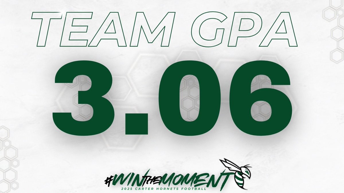 Extremely proud of our young men for their pursuit of excellence in the classroom. This makes FOUR straight consecutive semesters with a 3.0 or higher team GPA! 

#GoHornets🟢⚪️ l #EXIT398 l #WTM