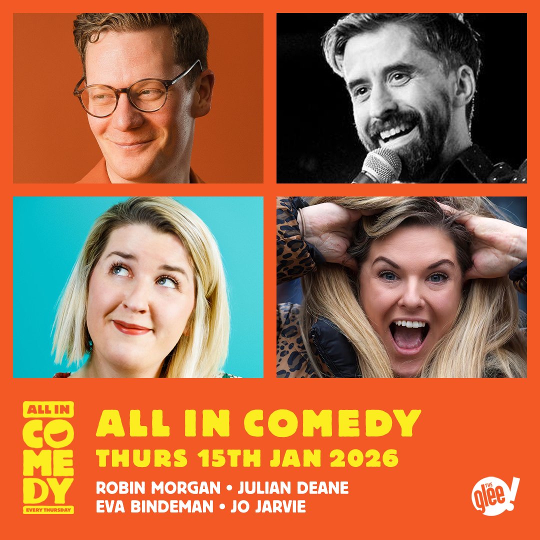 GleeClubCardiff's tweet photo. THIS WEEK

📅 Thu: All In Comedy: @robinjaymorgan, @Julian_Deane, Eva Bindeman &amp; @JoannaJarvie
🎟https://t.co/mKa2jfaDY0

📅 Fri &amp; Sat Night Comedy: @kazeemjamal_, @Julian_Deane, Eva Bindeman, @garriegrubb (Fri), @ChrisBarnes (Fri) &amp; @Emanuelcomedy (Sat)
🎟https://t.co/yBzxcmsXWB https://t.co/xfFdeOLueG