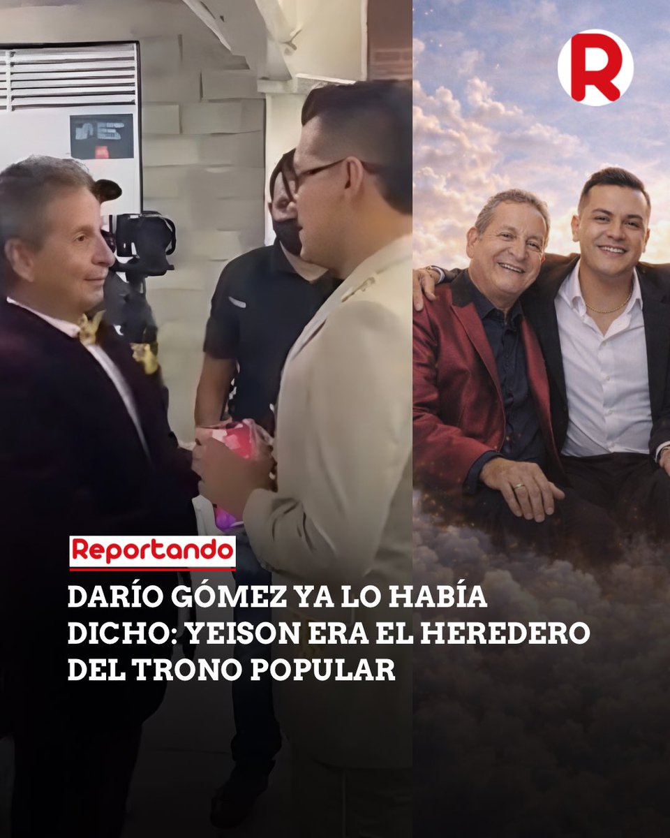 ReportandoNot's tweet photo. Darío Gómez había señalado a Yeison Jiménez como su sucesor en la música popular. Su muerte revive aquel momento simbólico y deja un vacío profundo en el género. Colegas y fans lamentan la partida del artista que heredó la corona del “Rey del despecho”. https://t.co/sUUchzmoYS