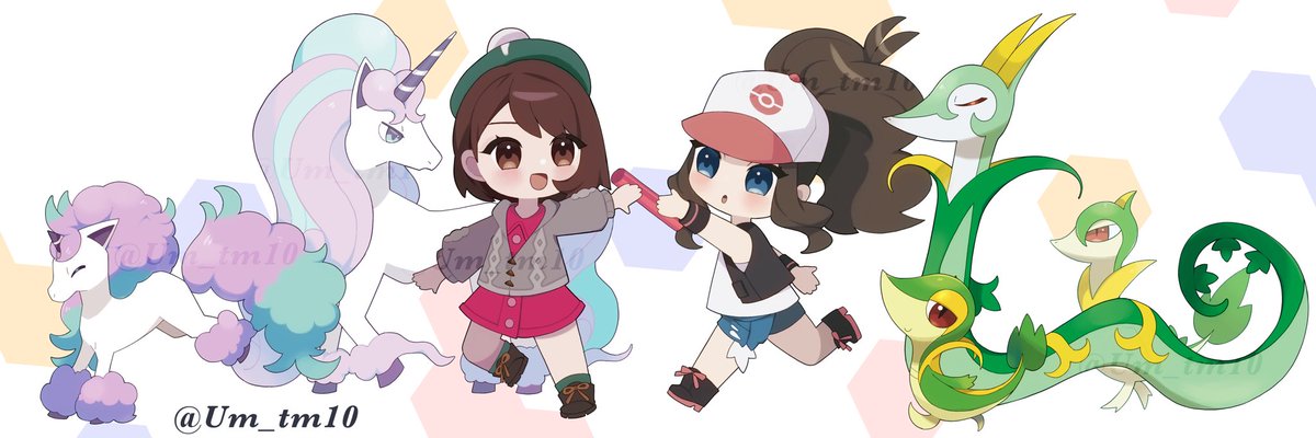 ユウリ(トレーナー) ,トウコ(ポケモン) 「→」|梅トマト🍅のイラスト
