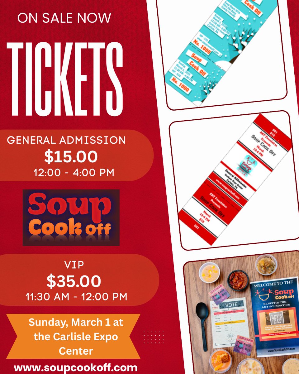 SoupCookOff's tweet photo. It's that time again. Get your tickets today. 
https://t.co/5blF7c7Lqg https://t.co/tZhNE5b4aF