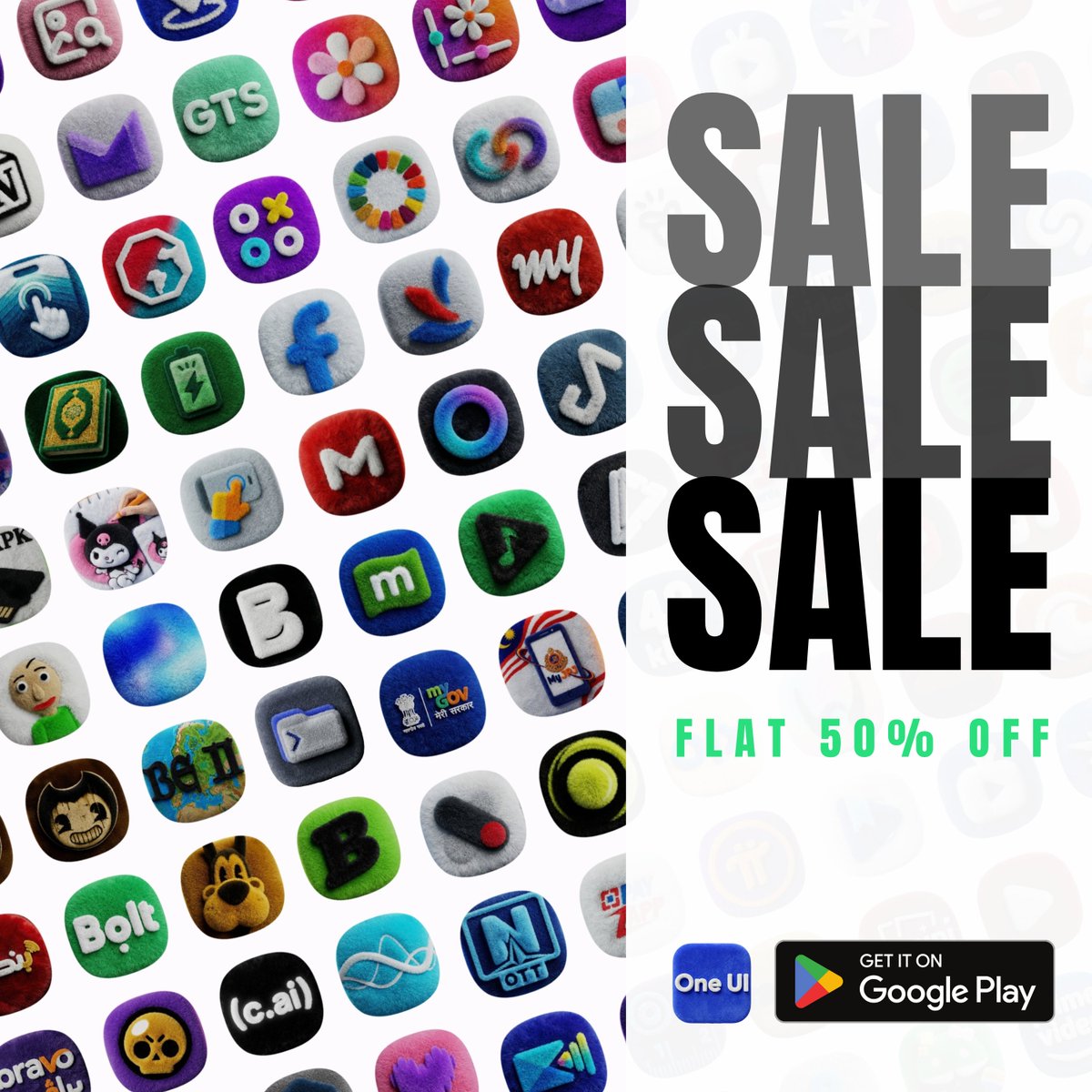 🚨 Sale + Giveaway Alert!
OneUI Fluffy Icon Pack is now available at 50% OFF (limited time) 🎉
 🔗play.google.com/store/apps/det…

🎁 5 Promo Code Giveaway!
Follow me <a href="/RajjAryaa/">Raj Arya</a> and <a href="/The1UX/">The1UX</a> Like ❤️ this post
• Repost 🔁
• Comment "Fluffy"
You're in Good Luck 🤞