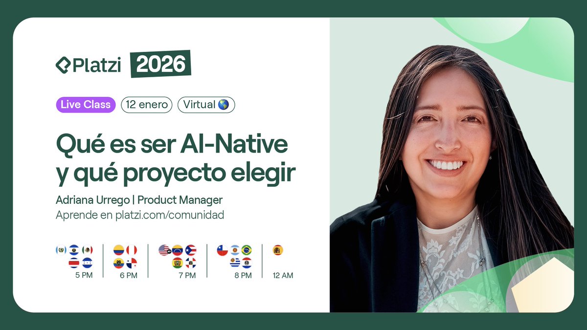 platzi's tweet photo. 🤩Hoy inicia el reto de 21 días para aprender a integrar AI en tu trabajo. 

- Toma el Curso de Introducción a la Inteligencia Artificial. 
- No te pierdas en la primera clase en vivo.

Toda la información del reto en el hilo 👇 https://t.co/yBymnp7ucz