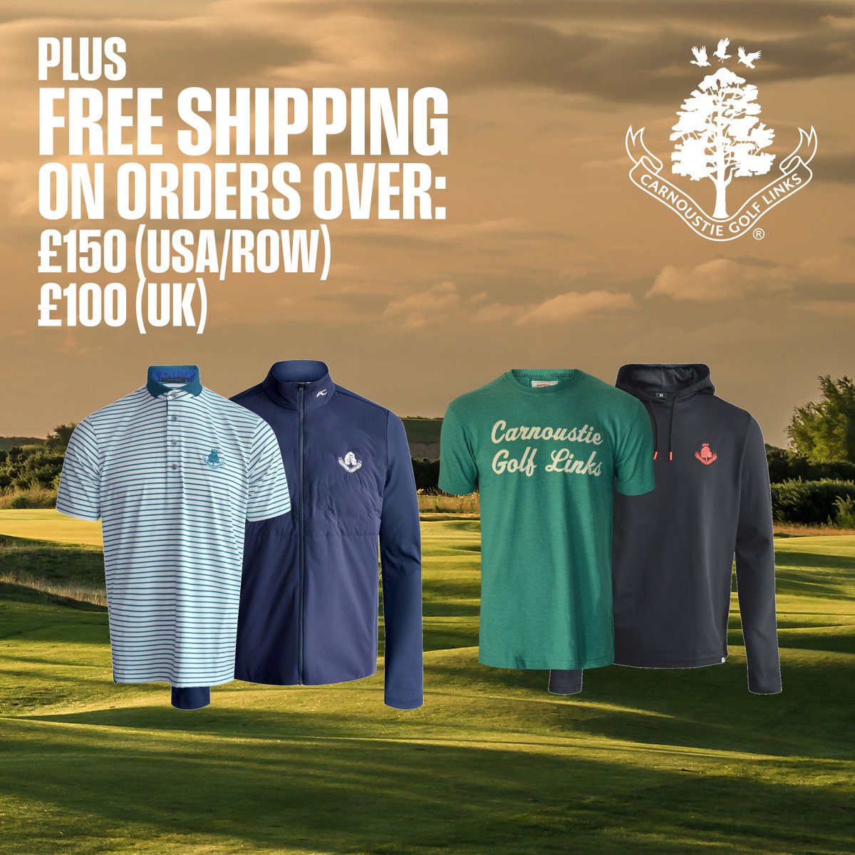 carnoustiegolf's tweet photo. Get summer ready! ☀

Add 4+ items from men's, women's &amp; kids' apparel/headwear &amp; get 35% OFF + Free shipping £100/£150 (UK/ROW).

Why not order your items now and collect them when you arrive this year?

Limited time - ends 25 Jan 2026!

Shop now 👇
https://t.co/KgWKQJDjg3 https://t.co/ii6yOSn7Tx