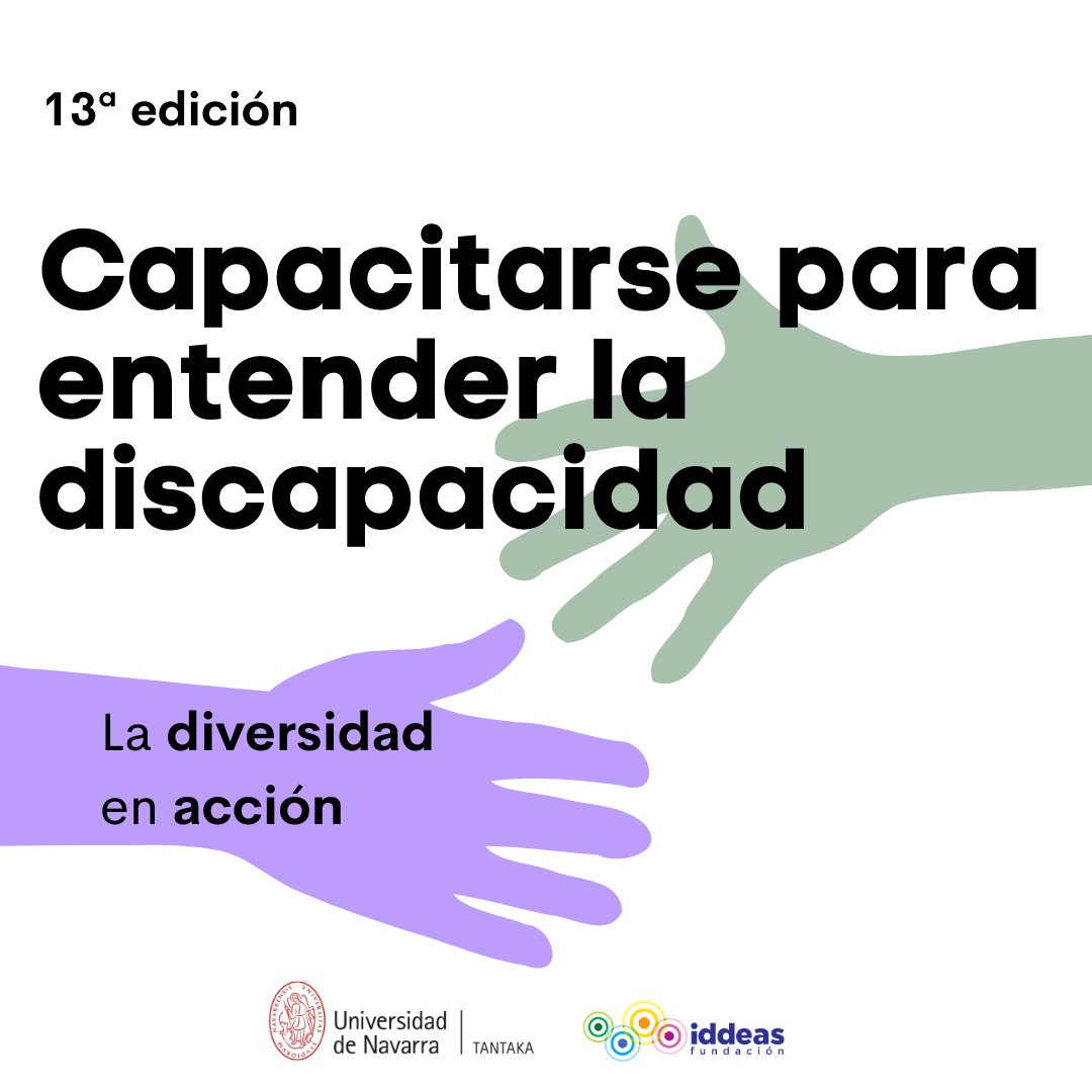 El ciclo “Capacitarse para Entender la Discapacidad” ya está aquí.

Bajo el título “La diversidad en acción”, está XIII edición pondrá el foco en todas aquellas acciones que nos permiten normalizar la diversidad en nuestro día a día.

Inscríbete:
forms.gle/NLMmC2gmPiKXU3…