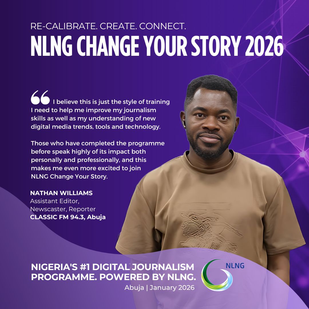 Clinic4Journos's tweet photo. We're pleased to announce that @Natwilli2003 -- Asst. Editor, Newscaster &amp; Reporter @ClassicFM943 -- will be participating in the next NLNG Change Your Story digital journalism training, sponsored by @officialnlng

#NLNGCYS26 #NLNGChangeYourStory2026 https://t.co/CGyRRqTB0U