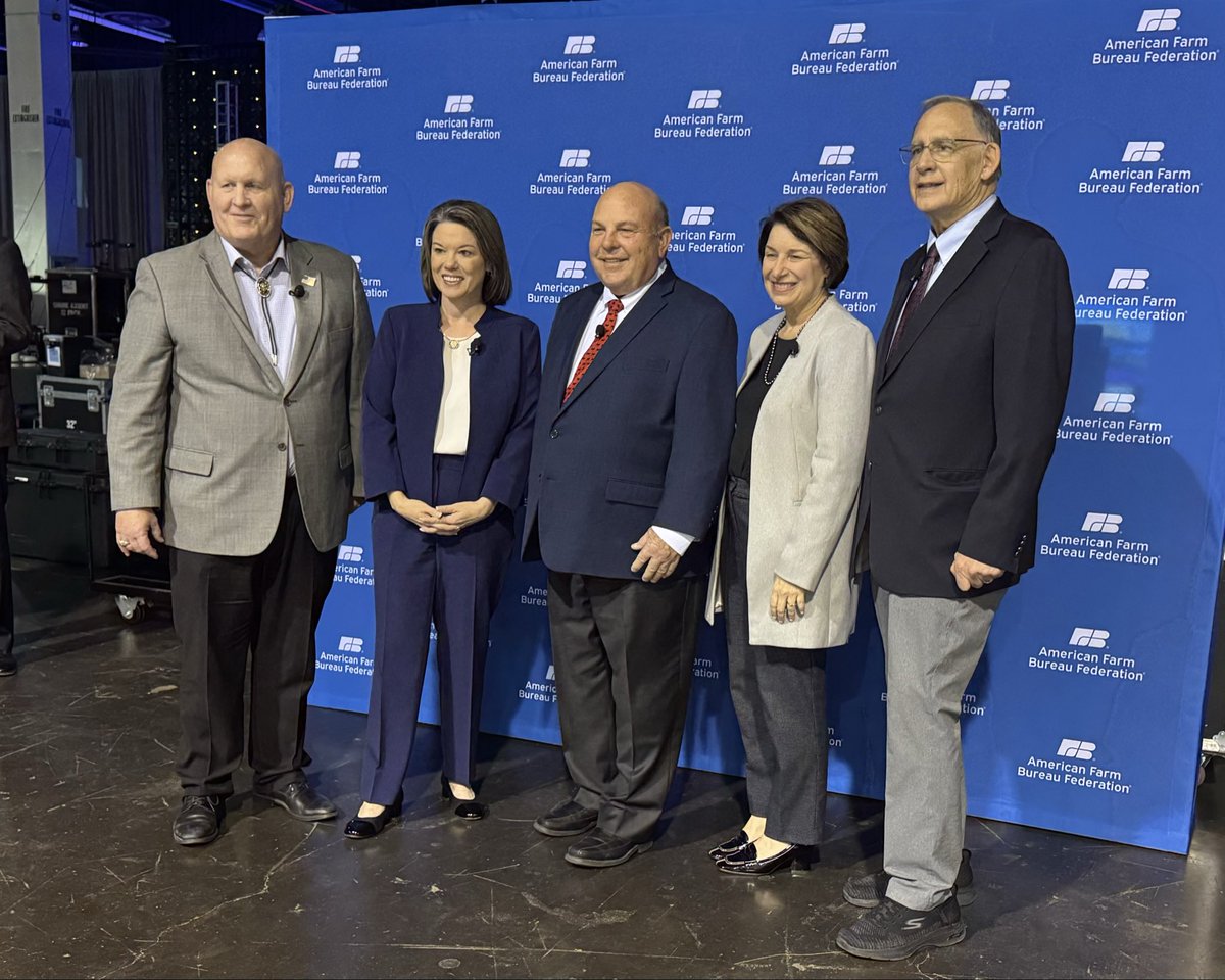 HouseAgGOP's tweet photo. Lots on the agenda for 2026.

Thank you @FarmBureau for inviting leaders on the House and Senate Ag Committees out to #AFBF26 to give an ag policy update for the year! https://t.co/hf8Yan8mBb