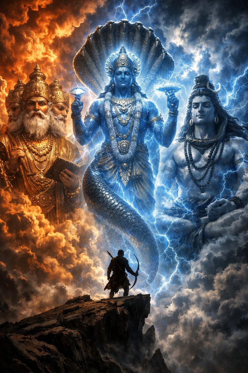 Brahma2910's tweet photo. One Power, Three Forms: God – Generator, Operator, Destroyer. https://t.co/rNDt7mEIlI