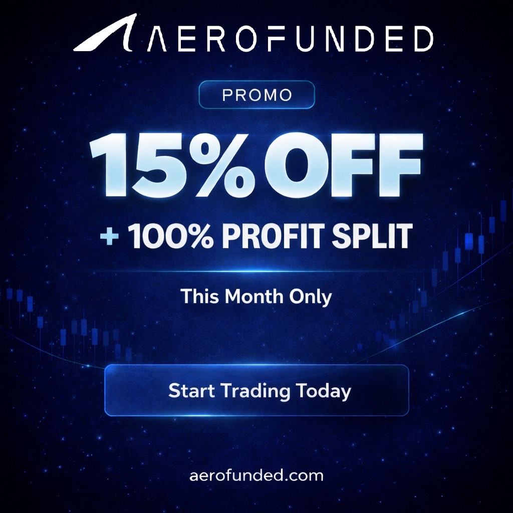 🚨January Ultimate Combo – Don't Miss Out🚨

15% OFF Every Account + 100% Profit Split 🚀

You keep 100% of your hard-earned profits when you go funded!💰🔥

✅Included with EVERY purchase 
✅News trading, Weekend holds 
✅Fast payouts

Limited time at 👉 aerofunded.com