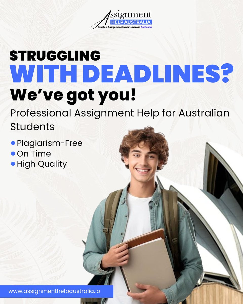 AssignHelpAU's tweet photo. Assignment Help Australia Offers Expert Support To Help You Master Your Degrees Across Australia Effortlessly!🧨

Beat Your Deadlines At: https://t.co/mohprH5mIN

#assignmenthelpaustralia #AustraliaEducation #SydneyStudents #UniLifeAustralia #Viral #StudyInAustralia #Trending https://t.co/FjnRPsf1GN