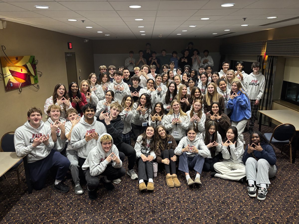 GroveDeca's tweet photo. The DECA District 4 Conference is well underway! We have 82 scholars attending the get-together, and today we will determine who is eligible for the state DECA conference in March! Let's go BABY!!😀#crimsondecarocks https://t.co/ua5psErRhZ