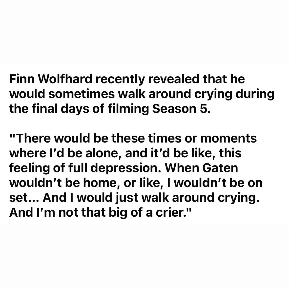 trevspengIer's tweet image. Would it be crazy to say that I think part of the reason as to why Finn is so upset with the show being over is bc they fucked over Mikes ending so bad