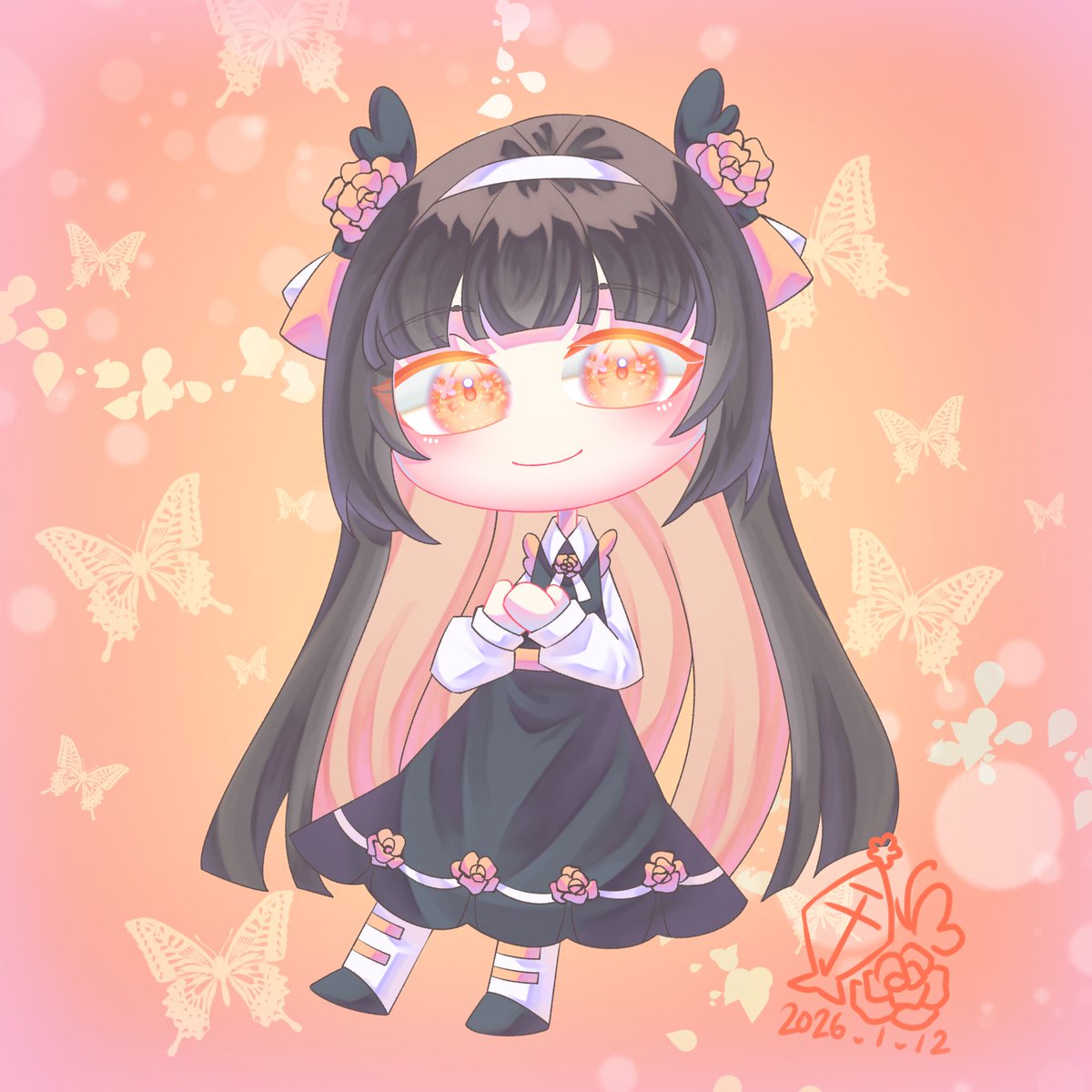 ju940826's tweet photo. 🌹🦋🧡🖤 https://t.co/5yc9bUUSPT
