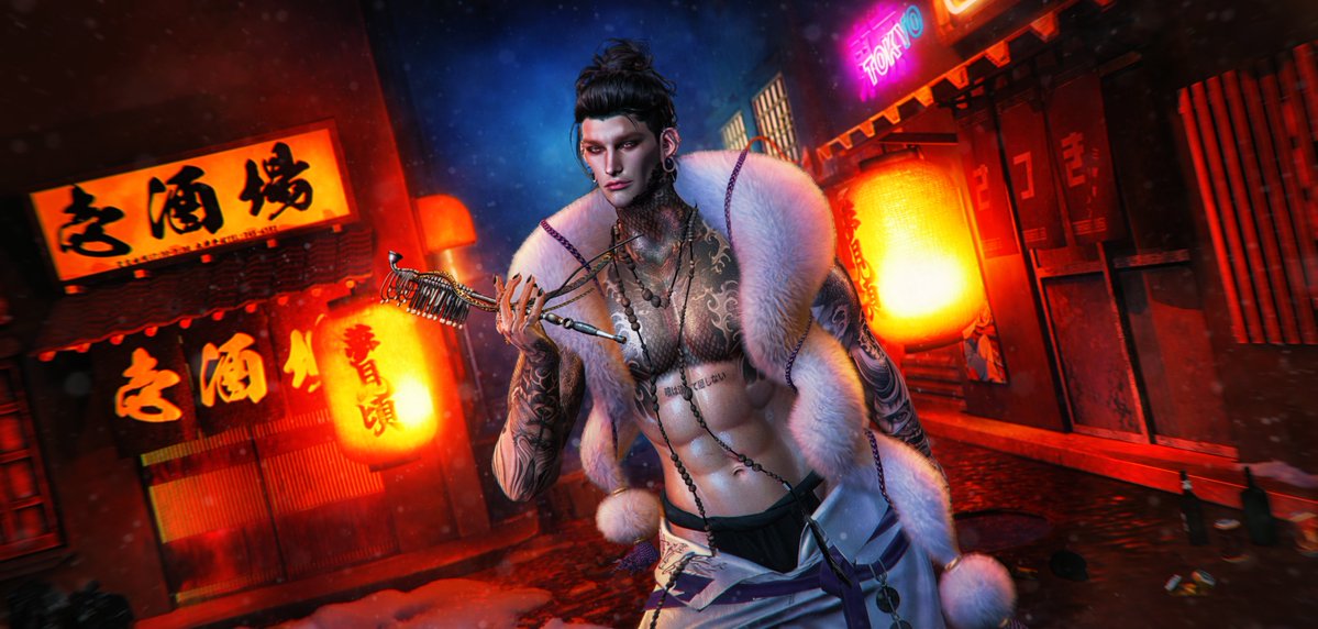 KGing_SL's tweet image. ――――― Event :   天晴! APPARE! ―――――
Shawl:*katat0nik* (ALL) Twist Shawl 
Smoketube:ROZOREGALIA_CALIGULA*SMOKETUBE
Tattoo:CIN//  191 B INK
Backdrop:*ZEROICHI* YUMEMIGORO Backdrop mod package
Deco:Kuroi - Tokyo Neon
maps.secondlife.com/secondlife/sko…
⇓Credit⇓
prmfd.co/p/FgIyO9RONGyh