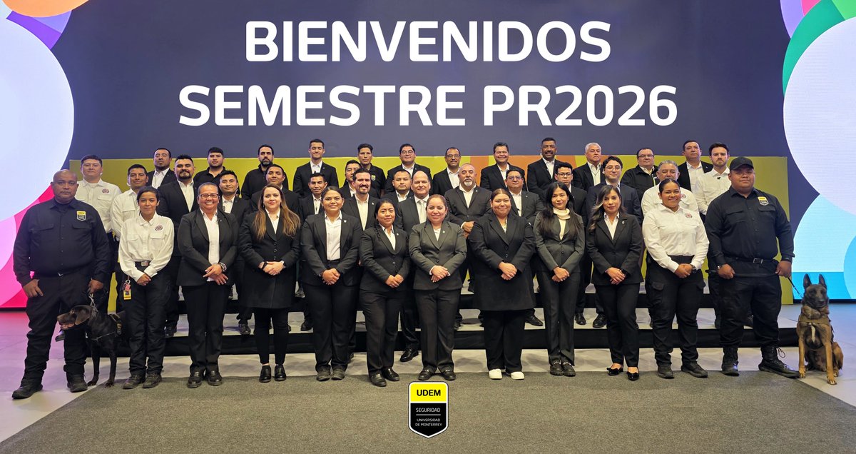 ¡El departamento de Seguridad les desea un excelente inicio de semestre! 👮‍♂️👮‍♀️🐶
Cualquier apoyo que necesiten estamos para servirles, nuestra Central de Emergencia está disponible 24/7. 🫡

#UDEM