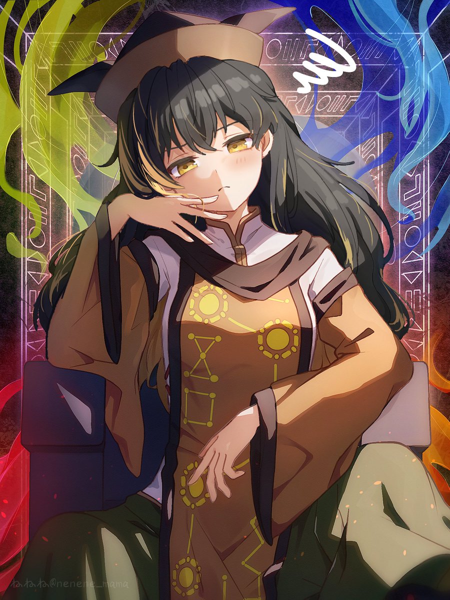 nenene_mama's tweet image. 「完全黒髪に戻りたい」
#摩多羅隠岐奈　#東方Project