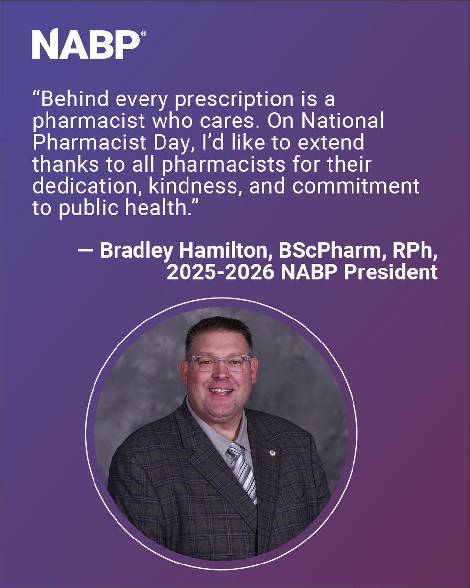 nabp's tweet photo. Today we are celebrating National Pharmacist Day!

We asked some pharmacists in our community to discuss the importance of the profession, and here's what they had to say.

Thank you to all pharmacists for protecting patients! #NationalPharmacistDay #PharmacyLife https://t.co/wJD0oRmRWI