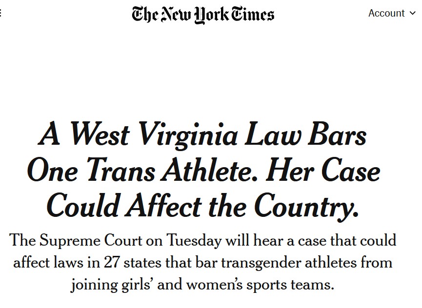 dangainor's tweet image. Hey @elonmusk this is why you can't trust The New York Times. "Neutral" journalism story about a trans student who wants to compete as a girl calls subject "she" 27 times and "Ms." 22 more. Turns out, written by former coworkers. THIS is the state of journalism.