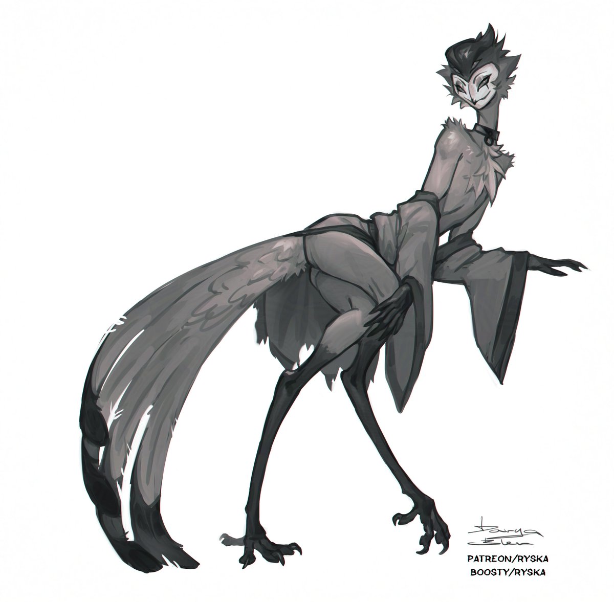 DaryaBler's tweet photo. I brought you Stolas from #HelluvaBoss 
sketch for my patr0n https://t.co/U3WrWcD7lM
