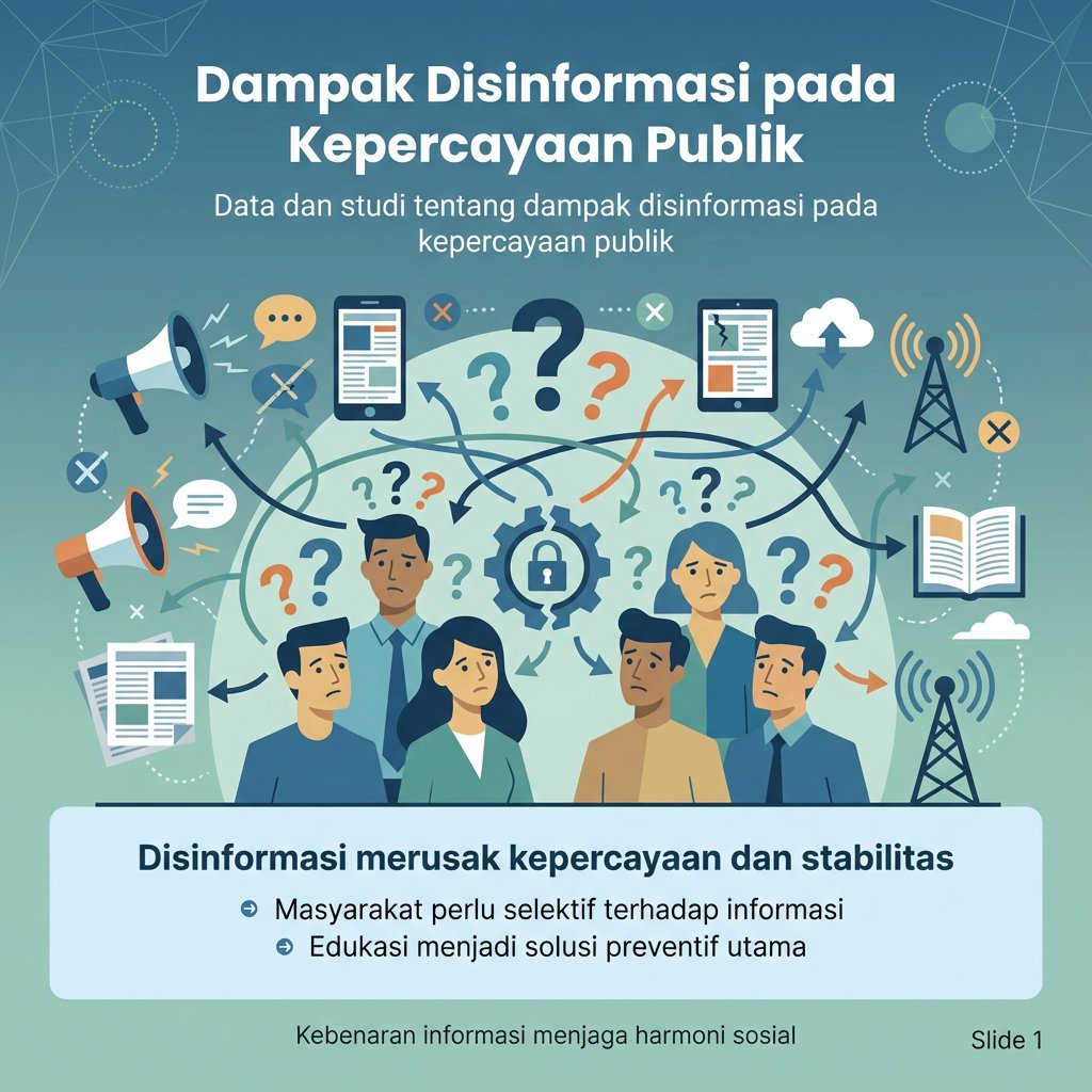 HauraAgustini's tweet photo. Ketika informasi tidak benar tersebar, kepercayaan kita bisa terganggu. Mari jaga bersama agar berita yang kita terima dan sebarkan tetap benar dan bermanfaat. Apa langkah yang menurut kamu efektif untuk menangkal disinformasi? https://t.co/JmhnIGLs8o