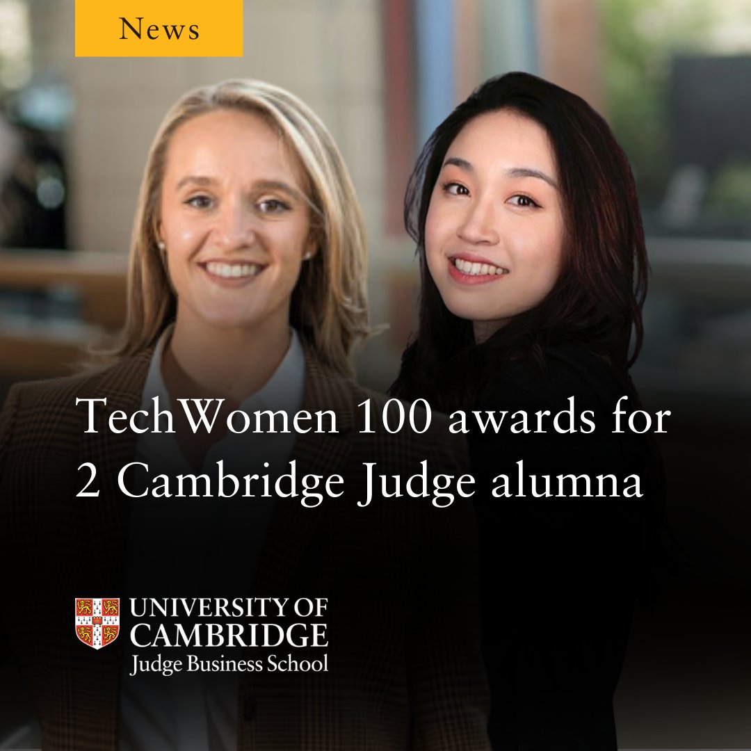 CambridgeJBS's tweet photo. Congrats to Juliet Powell &amp; Joey Deng : #CambridgeJudge alumnae named in the TechWomen100 Awards! 🎉
https://t.co/JyrAmU9ZQm
#TechWomen100 #WomenInTech #Alumni #Leadership https://t.co/M2kgLhSULW